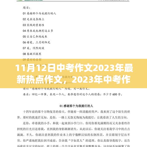 2023年中考作文熱點(diǎn)聚焦與影響分析，回顧與展望