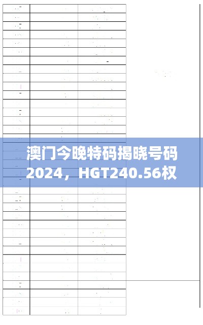 澳門今晚特碼揭曉號碼2024，HGT240.56權(quán)威解讀