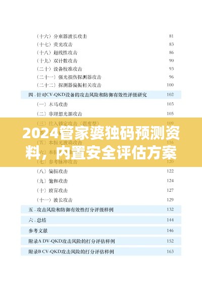 2024管家婆獨(dú)碼預(yù)測(cè)資料，內(nèi)置安全評(píng)估方案DPV19.31