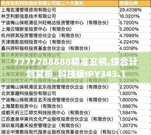 7777788888精準玄機,綜合計劃賞析_科技版IPY343.1