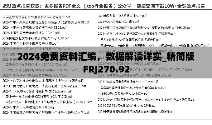 2024免費資料匯編，數(shù)據(jù)解讀詳實_精簡版FRJ270.92