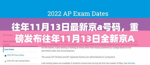 重磅發(fā)布，往年11月13日全新京A科技號(hào)碼——高科技革新引領(lǐng)未來(lái)生活之旅