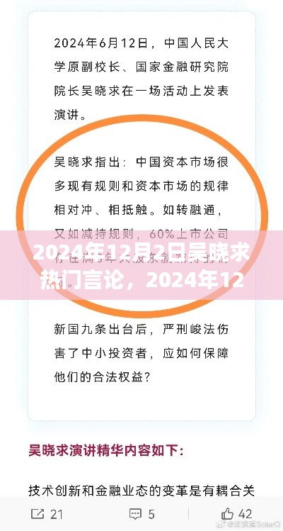 吳曉求熱門言論深度解讀與前沿洞察，2024年12月2日的觀點(diǎn)分享