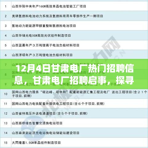 甘肅電廠招聘啟事，探尋自然美景之旅，尋找內心的寧靜與平和