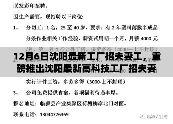 沈陽最新高科技工廠招夫妻工，智能工廠革新，科技之旅新篇章開啟