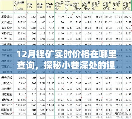 探秘小巷深處的鋰礦寶藏，十二月實(shí)時價格一網(wǎng)打盡！