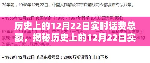 揭秘歷史上的12月22日實(shí)時(shí)話費(fèi)總額背后的故事，小紅書帶你探索數(shù)字背后的故事！