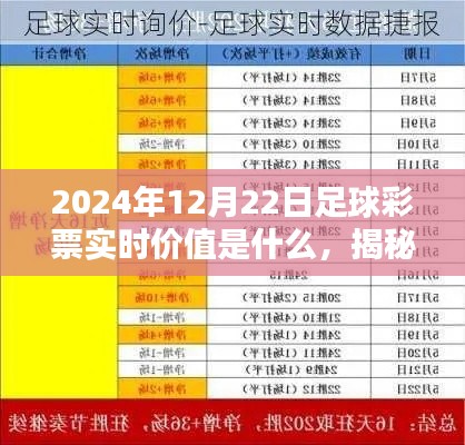 揭秘2024年12月22日足球彩票實時價值趨勢分析，未來彩票市場展望與預測