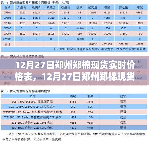 12月27日鄭州鄭棉現(xiàn)貨實(shí)時(shí)價(jià)格表，全面解析與市場(chǎng)洞察