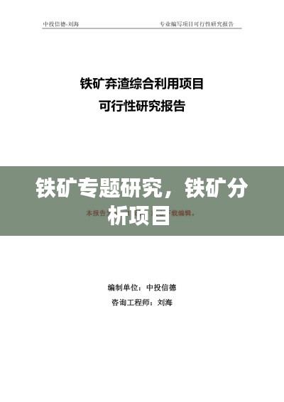 鐵礦專題研究，鐵礦分析項目 