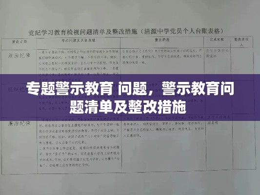 專題警示教育 問題，警示教育問題清單及整改措施 