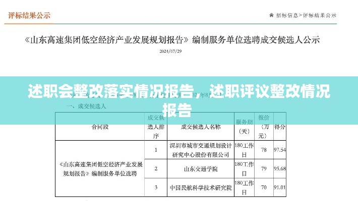 述職會(huì)整改落實(shí)情況報(bào)告，述職評議整改情況報(bào)告 