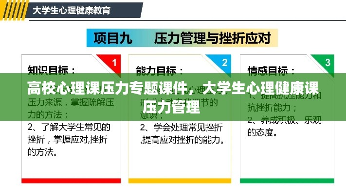 高校心理課壓力專題課件，大學(xué)生心理健康課壓力管理 