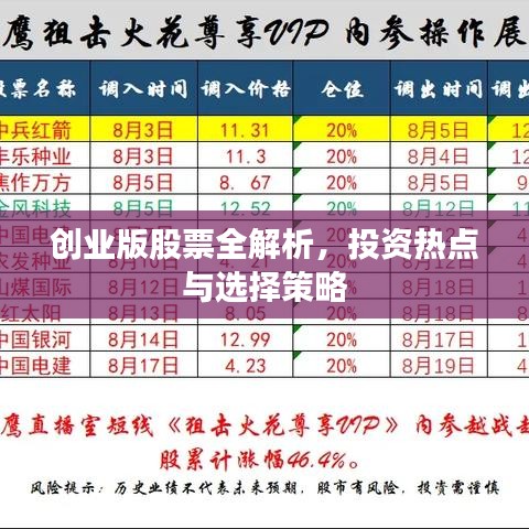 創(chuàng)業(yè)版股票全解析，投資熱點與選擇策略