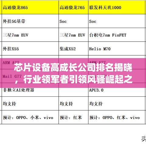 芯片設(shè)備高成長(zhǎng)公司排名揭曉，行業(yè)領(lǐng)軍者引領(lǐng)風(fēng)騷崛起之路揭秘