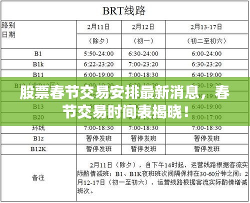 股票春節(jié)交易安排最新消息，春節(jié)交易時(shí)間表揭曉！