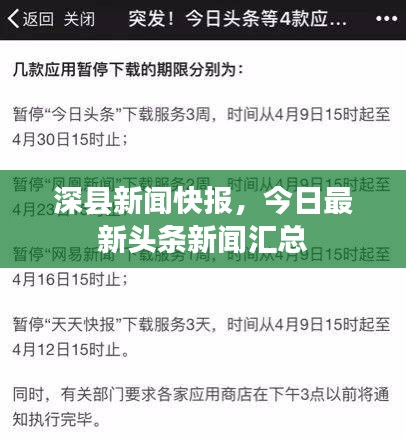 深縣新聞快報，今日最新頭條新聞匯總